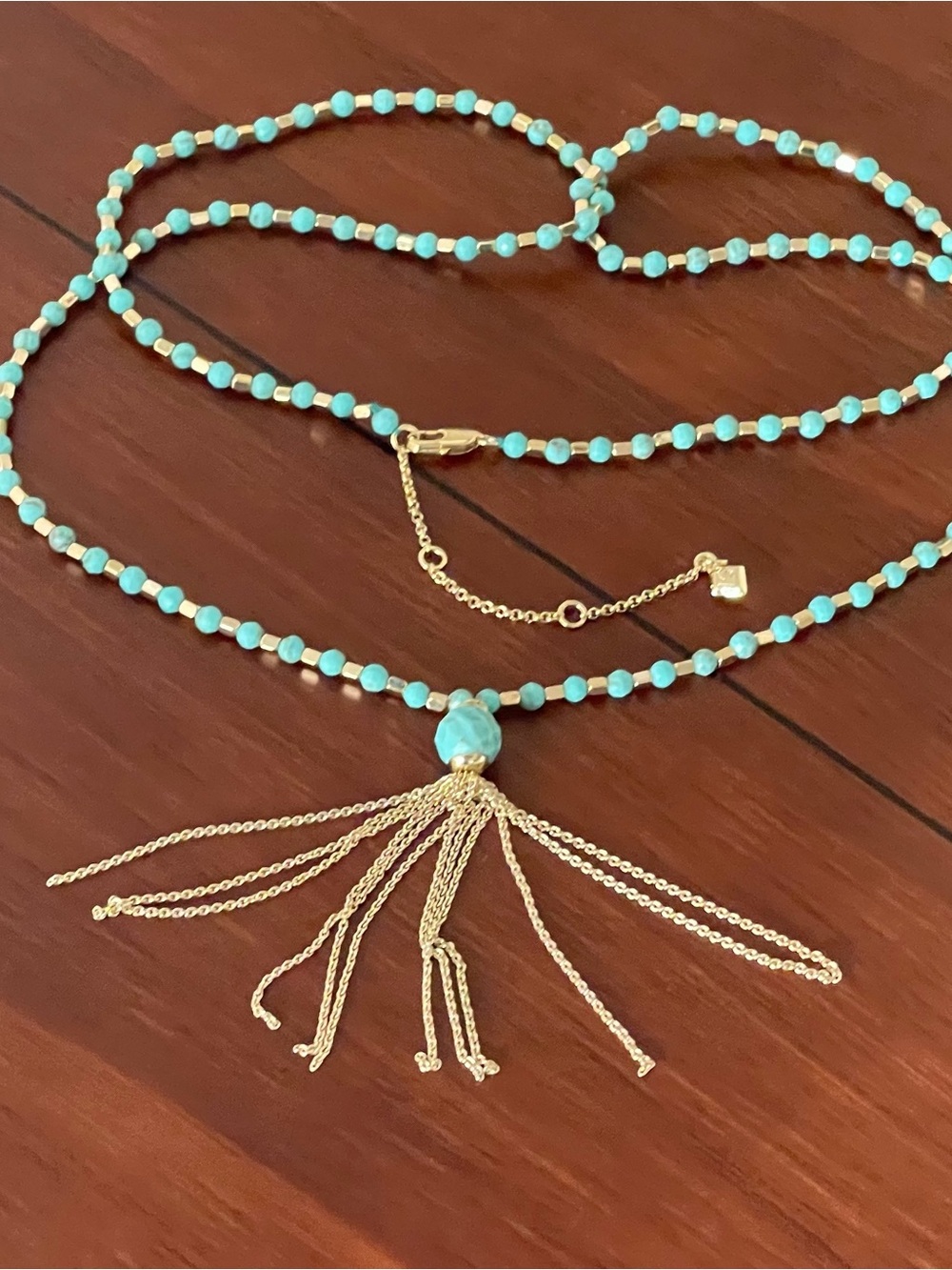 Vera Bradley Turquoise Bead Tassel Necklace
